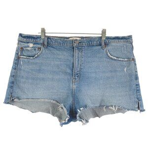 Abercrombie & Fitch Denim The Mom Shorts Size 35/20 High Rise Distressed SS-1508